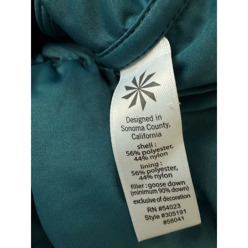Athleta Down Puffer Vest Womens Small Green Gorpcore Outdoor Hiking Travel Soft - Picture 6 of 8